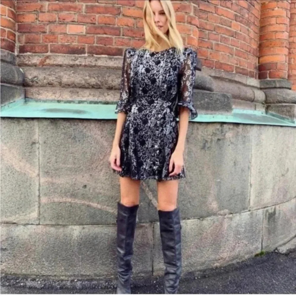 H&M X The Vampires Wife Mystique Lace Mini Dress Size XS
